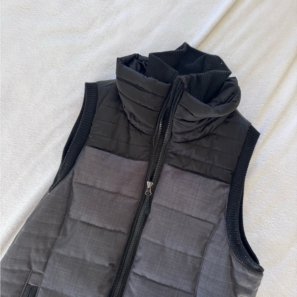 Black and Gray Puffer Vest